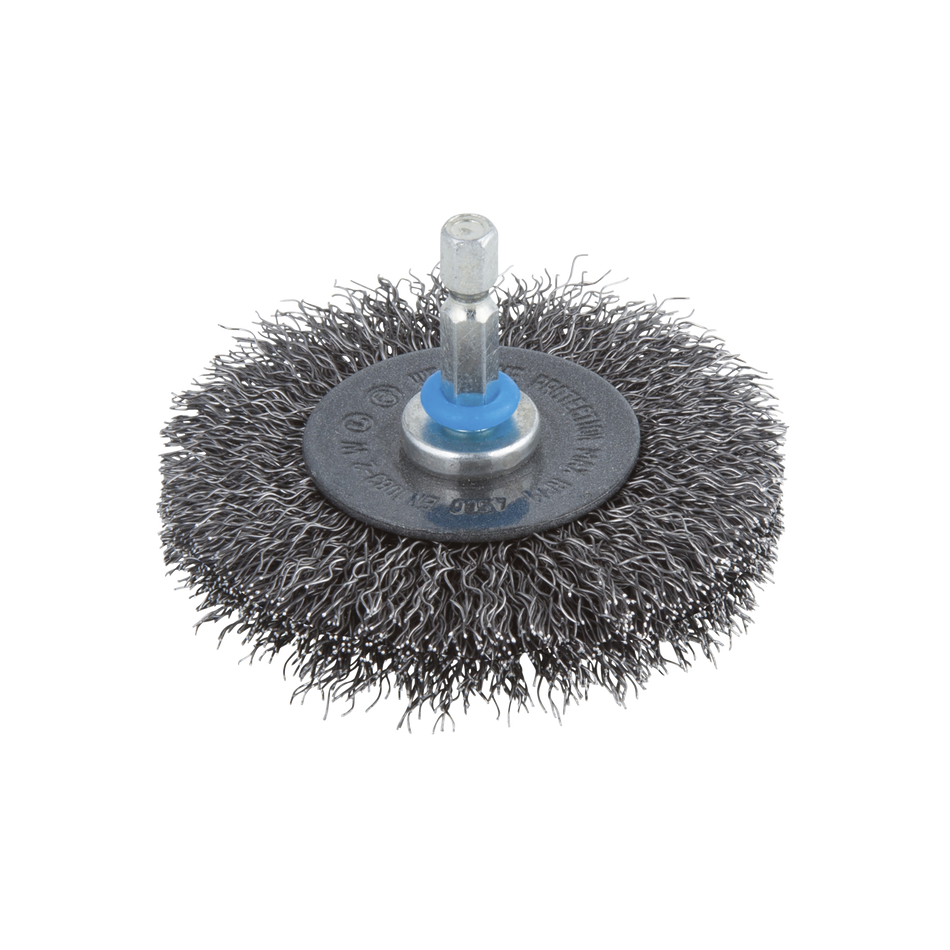 Steel Wire Wheel Brush, Ø 75 mm, Hexagon Shank