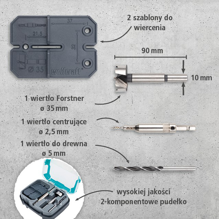 Hinge hole set, Ø 35 mm, 5 pcs. (pl)