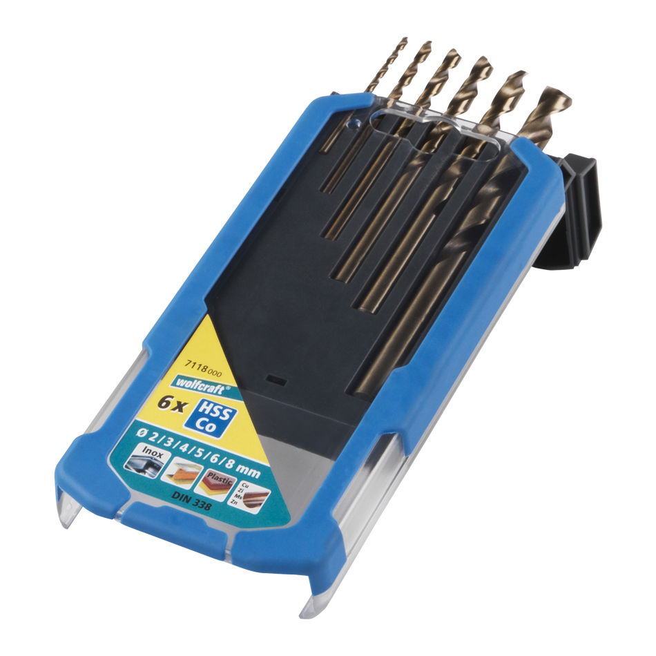 HSS Co Metal Drill Bit Set, 6 Pcs.