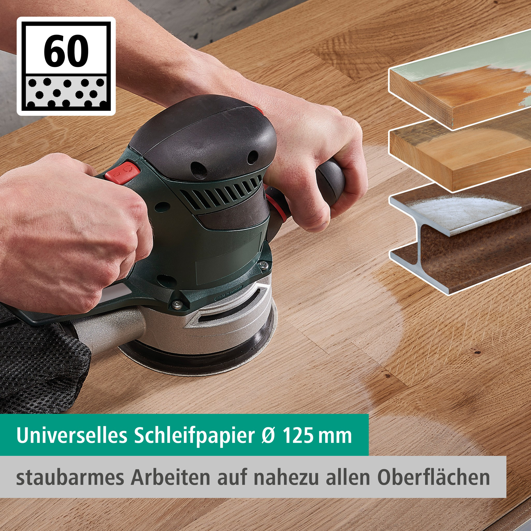 Multi-Hole Sanding Discs for Eccentric Sanders, Ø 125 mm