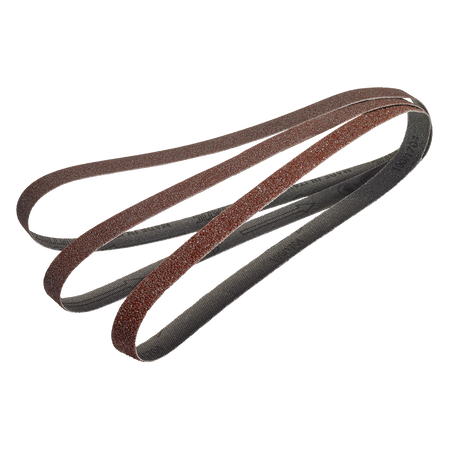Fabric Sanding Belt Set, 13 x 457 mm, grain 40–120, 3 Pcs.