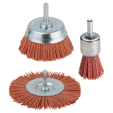 Nylon Wire Brush Set 3 Pcs., aggressive
