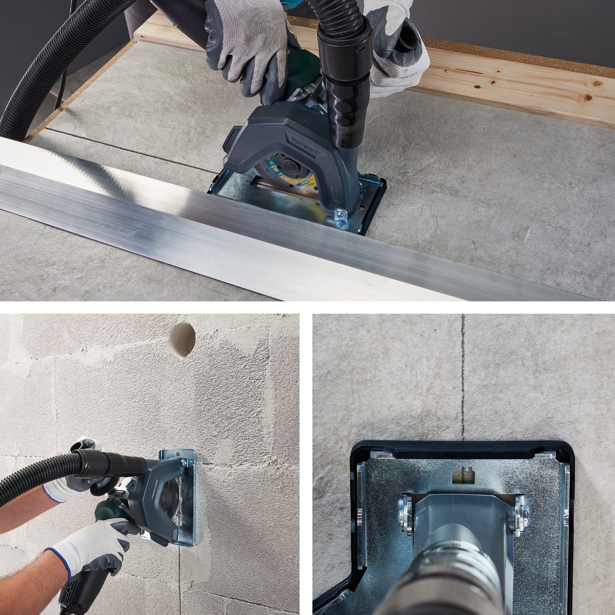 Extraction Hood With Guide Block for Angle Grinder