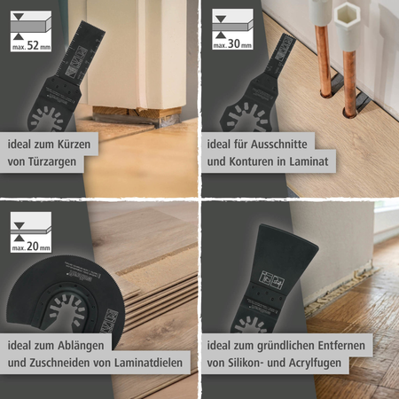 Multi-Tool Set for Laminate and Skirting Boards, 4 Pcs. (de)