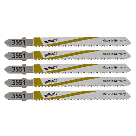5 HCS Jigsaw Blades, T-shank, wood, clean cut