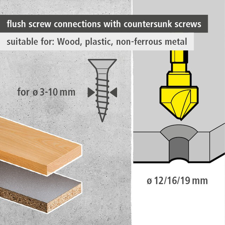 Tool Steel Countersink Set 3 Pcs., Hexagon Shank (en)