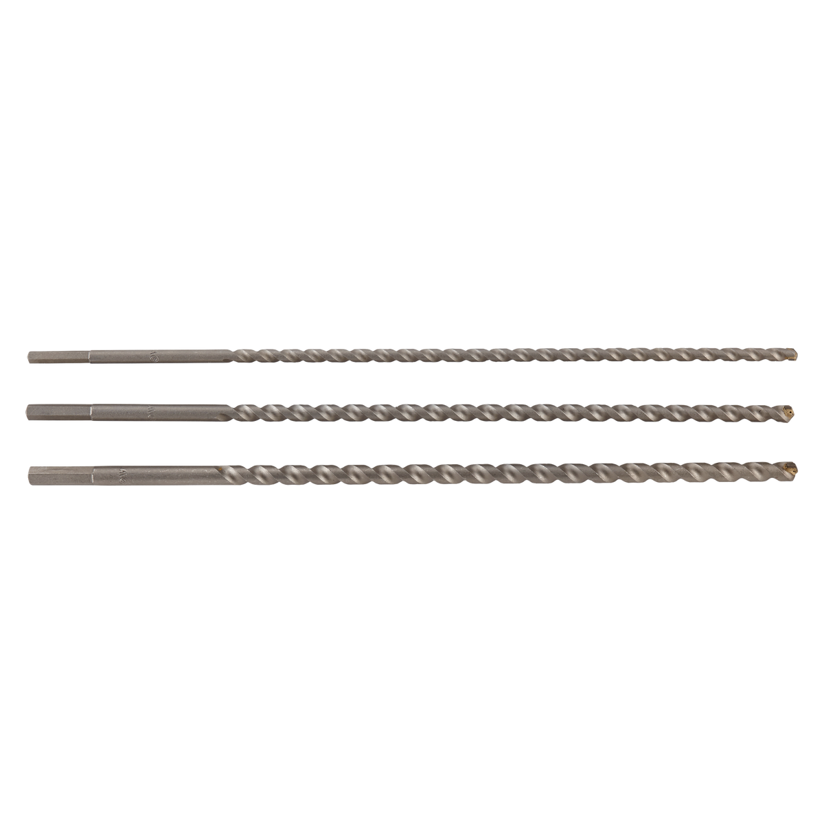 TC Masonry Break-Through Drill Bit Set 3 Pcs., hexagon shank