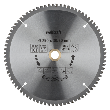 TC Cross and Mitre Cut Saw Blade, purple series, Ø 250 mm