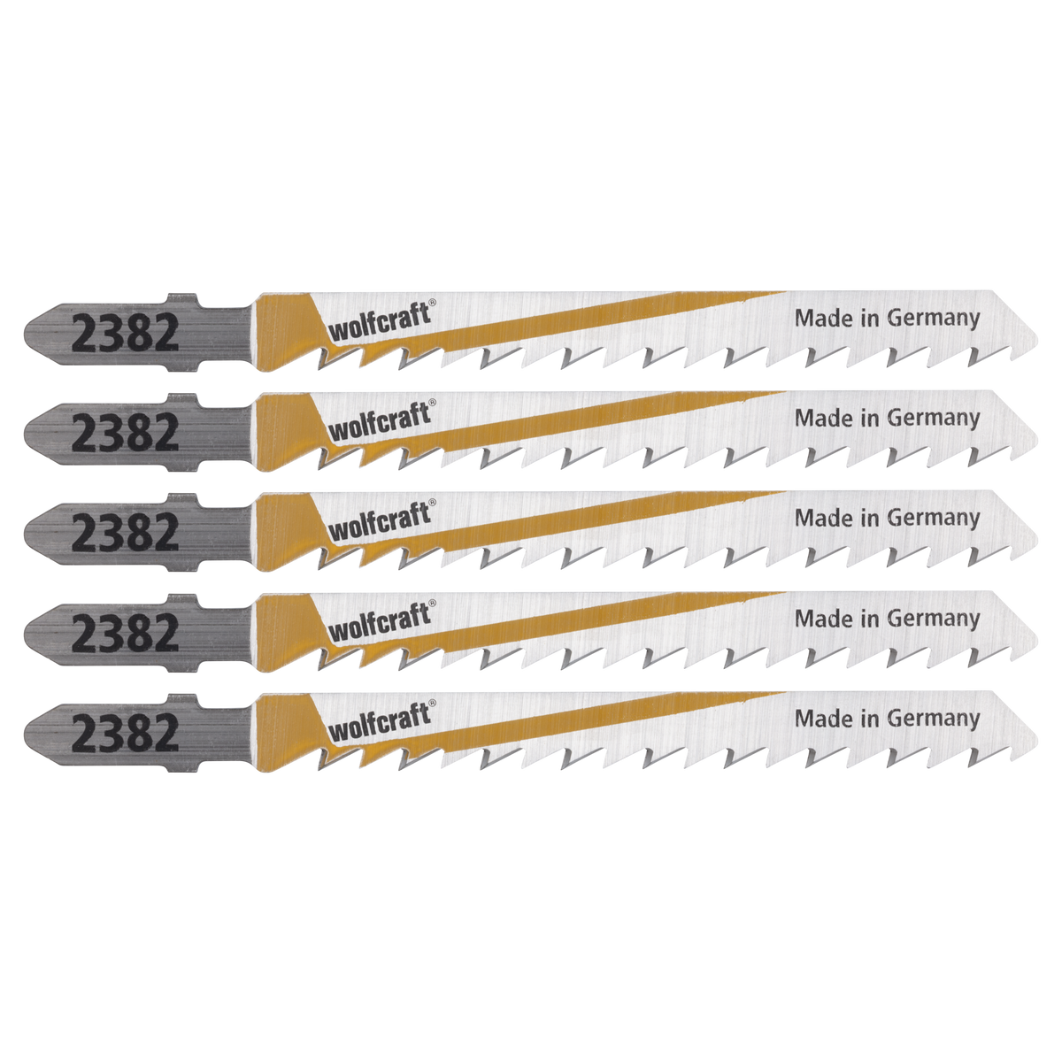 5 HCS Jigsaw Blades, T-shank, wood and acrylic glass, clean cut