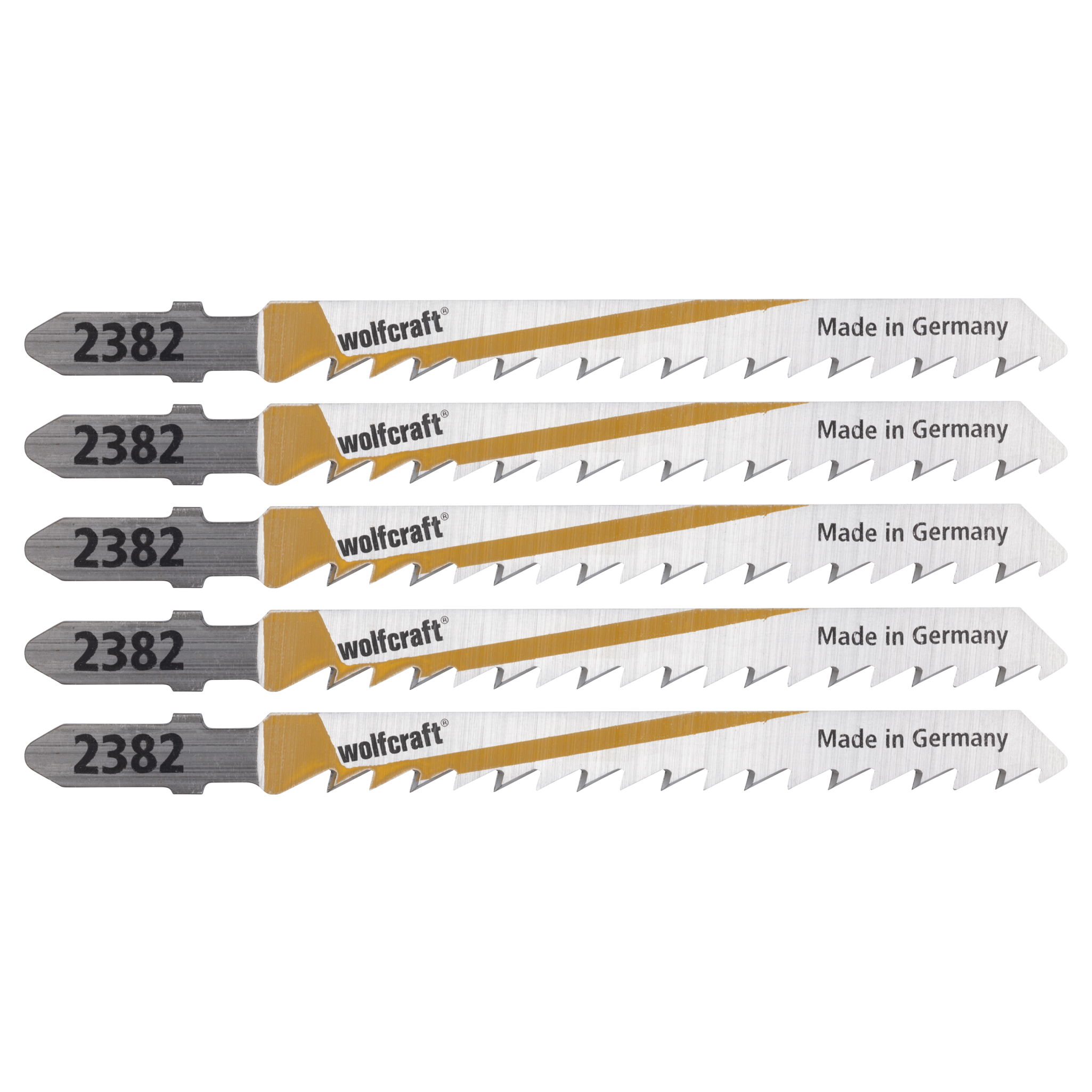 5 HCS Jigsaw Blades, T-shank, wood and acrylic glass, clean cut