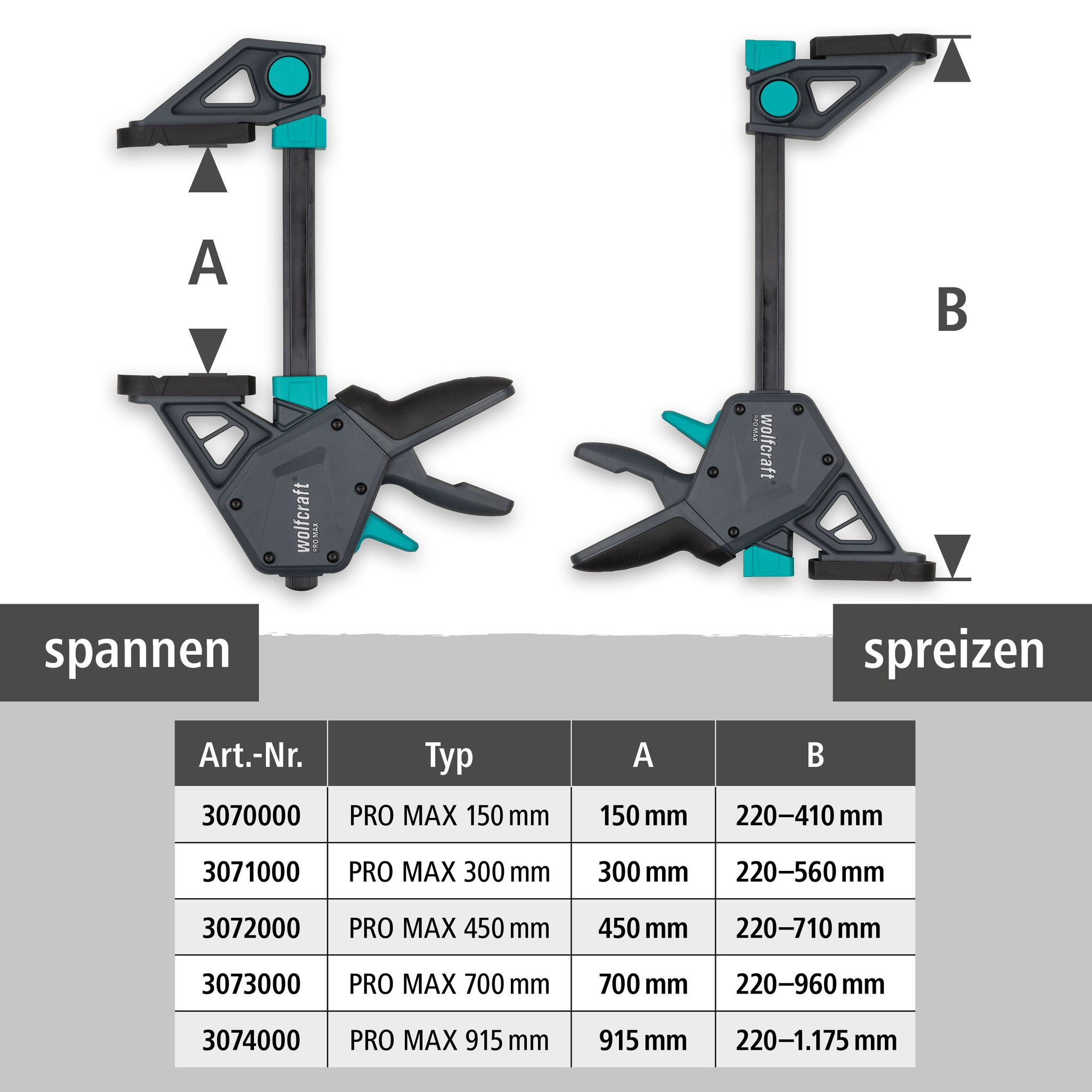 PRO MAX One-Hand Clamp - Info Image 5 German